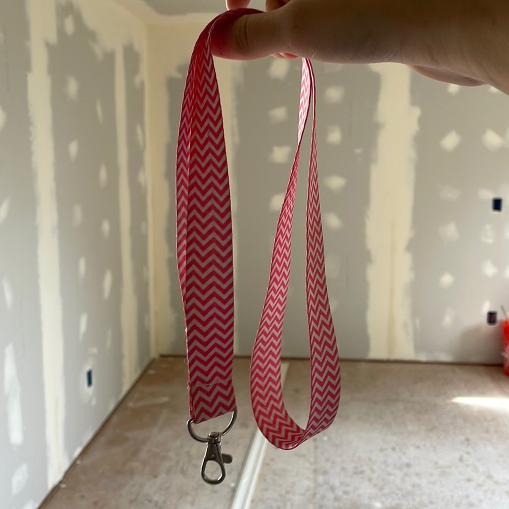 Pink Chevron Lanyard